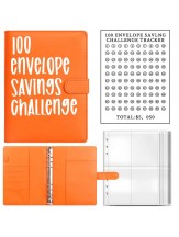 100 Envelope Savings Challenge Binders, 1 Piece Budget Binder, Money Saving Challenge Book, Savings Challenge Notebook, Money Organizer, Budget Planner Book for Budgeting